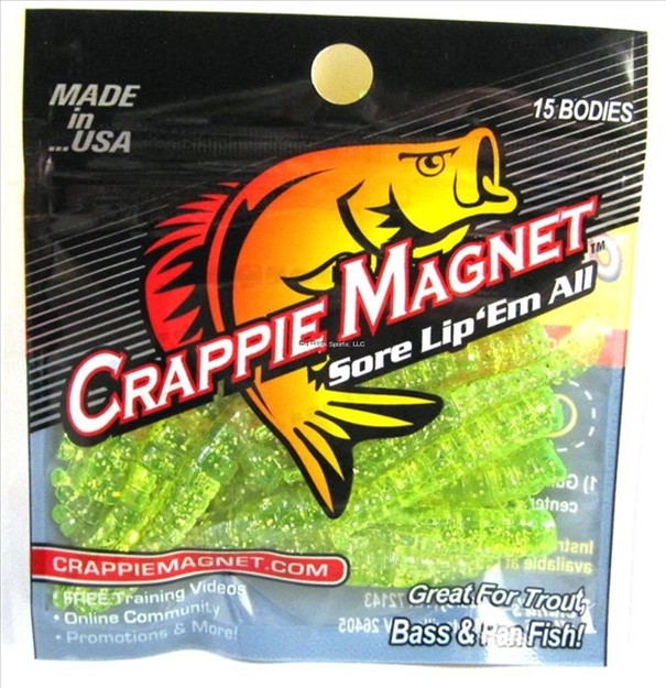 Picture of Leland Lures Crappie Magnet 15 Pc. Body Pack, Chartreuse/Silver Flash, 15/Pack