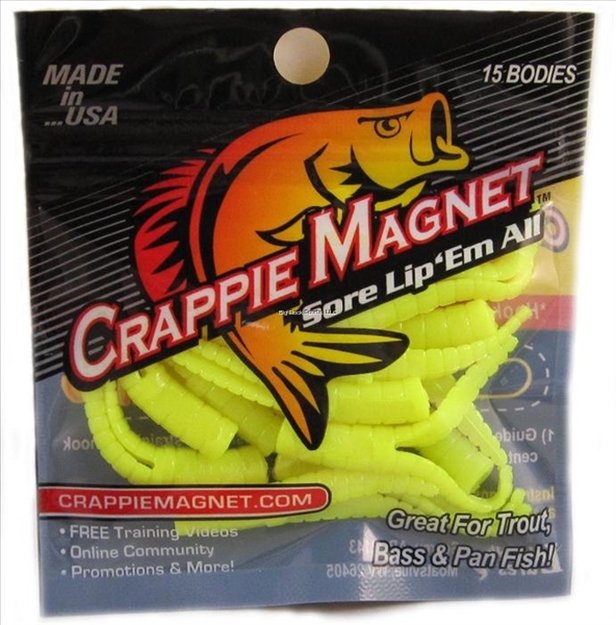Picture of Leland Lures Crappie Magnet 15 Pc. Body Pack, Chartreuse, 15/Pack