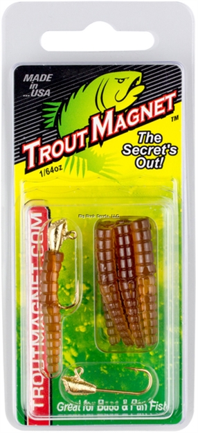 Picture of Leland Lures Trout Magnet 9 Pc. Pack, 1/64 Oz, Brown, 7 Bodies And 2-1/64 OZ Size 8 Jigheads