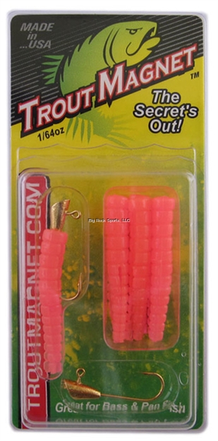 Picture of Leland Lures Trout Magnet 9 Pc. Pack, 1/64 Oz, Pink, 7 Bodies And 2-1/64 OZ Size 8 Jigheads