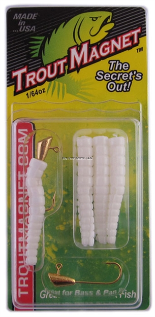 Picture of Leland Lures Trout Magnet 9 Pc. Pack, 1/64 Oz, White, 7 Bodies And 2-1/64 OZ Size 8 Jigheads