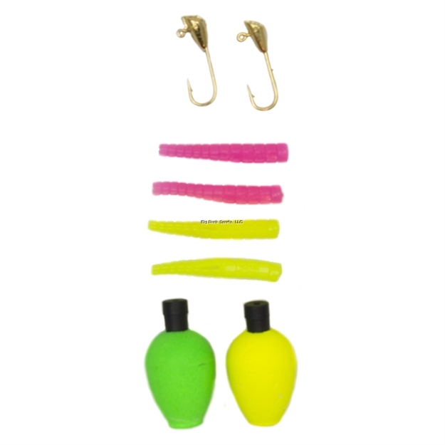 Picture of Leland Lures Trout Magnet Combo Pack 1/64Oz, 2 Hooks, 4 Grubs, 2 Floats