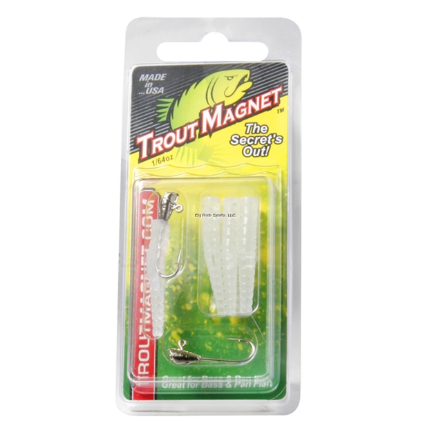 Picture of Leland Lures Trout Magnet 9Pc. Pack, Glow, 7 Bodies And 2-1/64 OZ Size 8 Jigheads