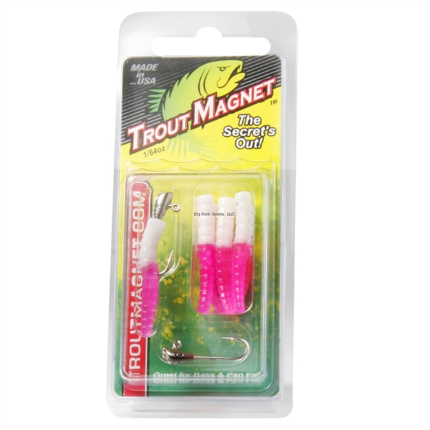 Picture of Leland Lures Trout Magnet 9Pc. Pack, White/Pink, 7 Bodies And 2-1/64 OZ Size 8 Jigheads