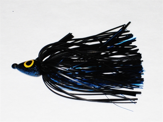 Picture of Lethal Weapon Lethal Weapon Ii, Swimming Jig, Hand-Tied, Hand Painted, Weedless,1/4Oz,5/0 Owner Hook-Light Wire, Black And Blue