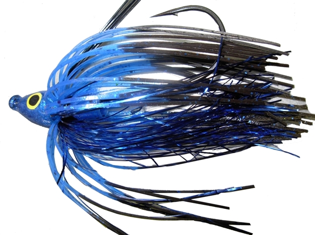 Picture of Lethal Weapon Lethal Weapon Ii, Swimming Jig, Hand-Tied, Hand Painted, Weedless,3/8Oz,5/0 Owner Hook-Light Wire, Black And Blue FT