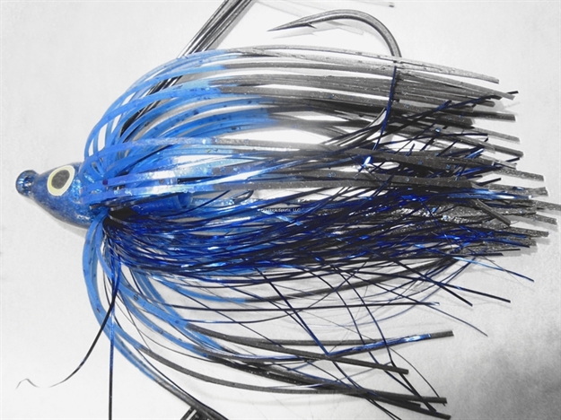 Picture of Lethal Weapon Lethal Weapon Ii, Swimming Jig, Hand-Tied, Hand Painted,Weedless,1/4Oz,5/0 Owner Hook- Light Wire, Black And Blue FT