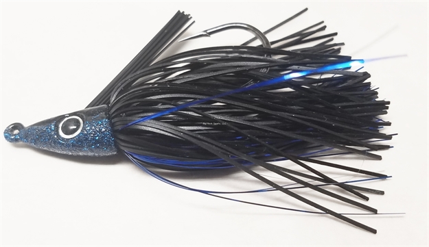 Picture of Lethal Weapon Lethal Weapon Iv, Swimming Jig, Hand-Tied, Hand Painted, Weedless,1/2Oz, 6/0 Owner Hook- Heavy Wire, Black Blue