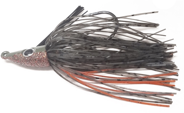 Picture of Lethal Weapon Lethal Weapon Iv, Swimming Jig, Hand-Tied, Hand Painted, Weedless,1/2Oz, 6/0 Owner Hook- Heavy Wire, Green Pump/Orange