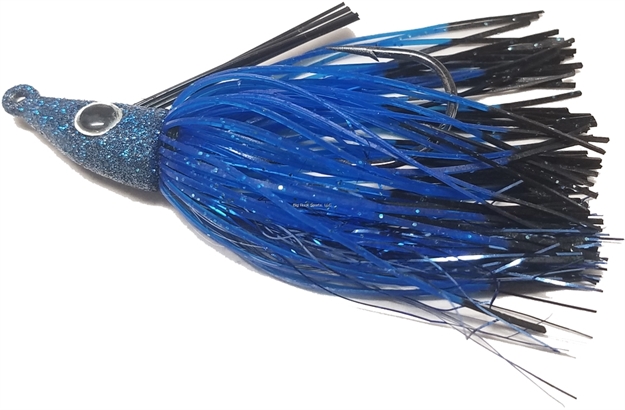 Picture of Lethal Weapon Lethal Weapon Iv, Swimming Jig, Hand-Tied, Hand Painted, Weedless,1/4Oz, 6/0 Owner Hook- Heavy Wire, Black/Blue FT