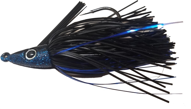 Picture of Lethal Weapon Lethal Weapon Iv, Swimming Jig, Hand-Tied, Hand Painted, Weedless,1/4Oz, 6/0 Owner Hook- Heavy Wire, Black/Blue