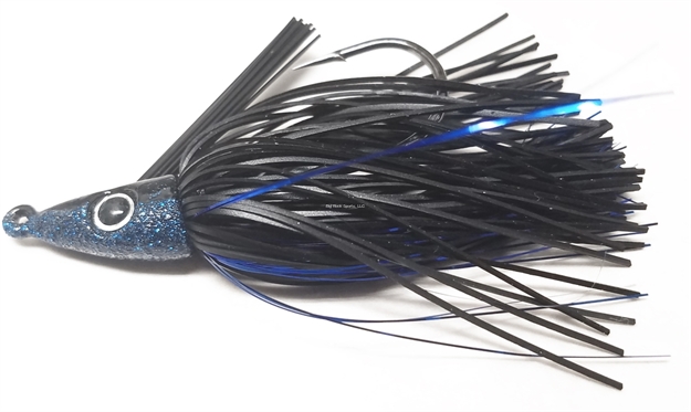 Picture of Lethal Weapon Lethal Weapon Iv, Swimming Jig, Hand-Tied, Hand Painted, Weedless,3/8Oz, 6/0 Owner Hook- Heavy Wire, Black/Blue