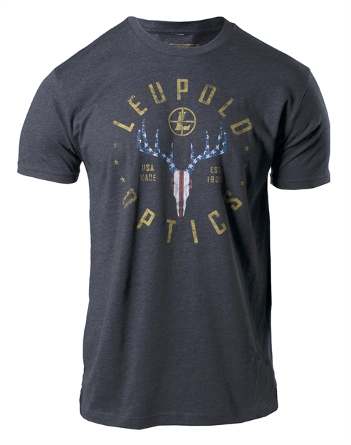 Picture of  Leupold 179141 American Whitetail  Charcoal Gray Cotton/Polyester Short Sleeve Medium