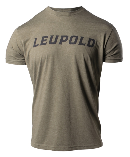 Picture of  Leupold 180234 Wordmark  Military Green Cotton/Polyester Short Sleeve Medium