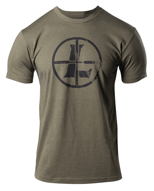 Picture of  Leupold 180249 Distressed Reticle  Military Green Cotton/Polyester Short Sleeve Medium