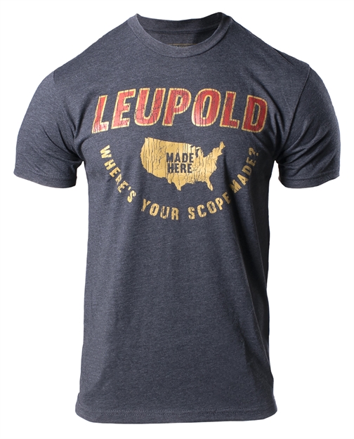 Picture of Leupold 180428 Made Here T-Shirt Charcoal Heather Medium Short Sleeve