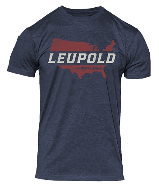 Picture of  Leupold 180436 American Original  Navy Heather Cotton/Polyester Short Sleeve Medium