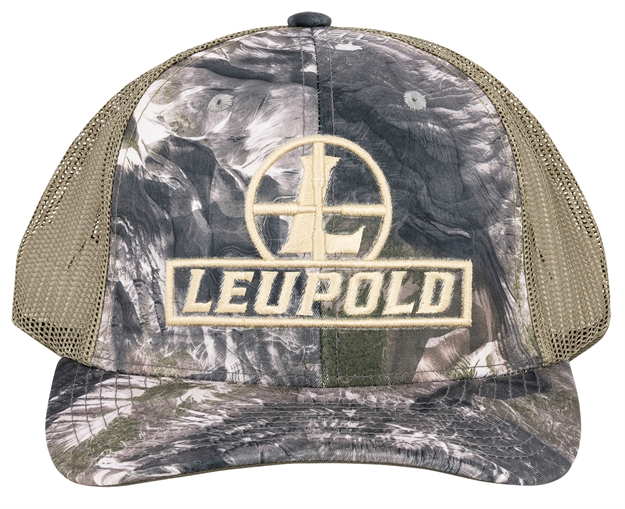 Picture of  Leupold 182545 Reticle Trucker Hat Mossy Oak/Terra/Khaki Adjustable Snapback Osfa Semi-Structured