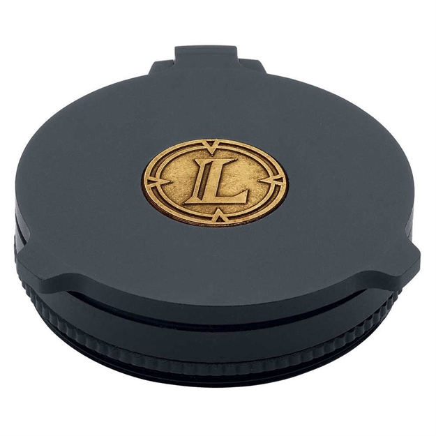 Picture of  Leupold 114756 Alumina Scope Cover Matte Black Aluminum 24Mm Objective Screw ON Mount Flip Open