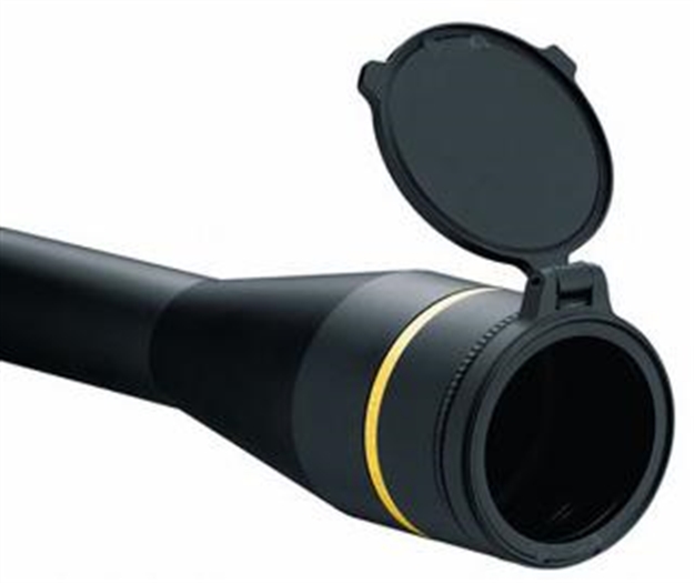 Picture of  Leupold 114756 Alumina Scope Cover Matte Black Aluminum 24Mm Objective Screw ON Mount Flip Open