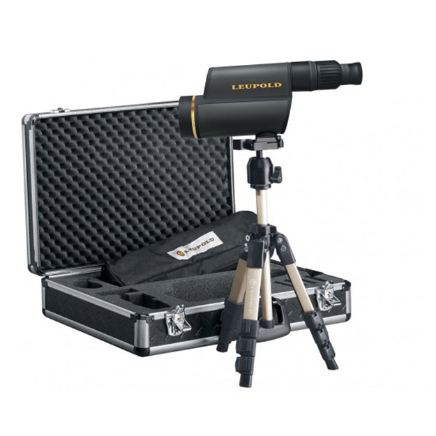 Picture of Leupold Gold Ring HD Straight Spotting Scope Kit, 12-40X60mm, 168 - 52' Fov AT 1000Yd, Tripod Ready, Gray, WP