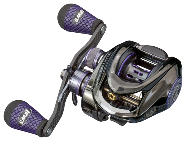 Picture of Lew's  Team  Pro-Tislp Baitcast Reel, 11 Bearings, 1 PC Aluminum Frame, Titanium Dep Finish, U Shape Spool, Winn Grips
