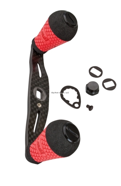 Picture of Lew's Custom Speed Handle Kit, Carbon Fiber,Complete W/ Std. Round Winn Grips, Red