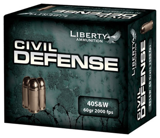 Picture of Liberty Ammo Civil Defense 40 SW 60Gr HP 20Rd 10Bx/Cs LACD40012