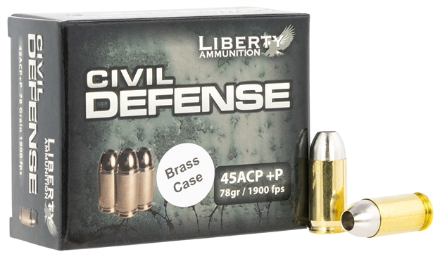 Picture of  Liberty Ammunition Lacd45013bc Civil Defense  45Acp+P 78Gr Lead Free Fragmenting Hollow Point 20 Per Box/50 Case 793888627352