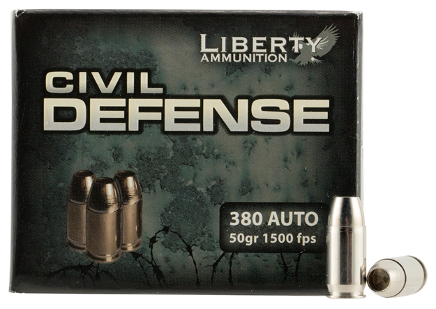 Picture of Liberty Ammunition Lacd380023 Civil Defense  380Acp 50Gr Lead Free Fragmenting Hollow Point 20 Per Box/50 Case 696859105654 -
