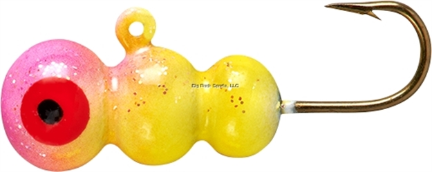 Picture of Lindy #10 Tungsten Ice Worm-Pink Chartreuse Yellow