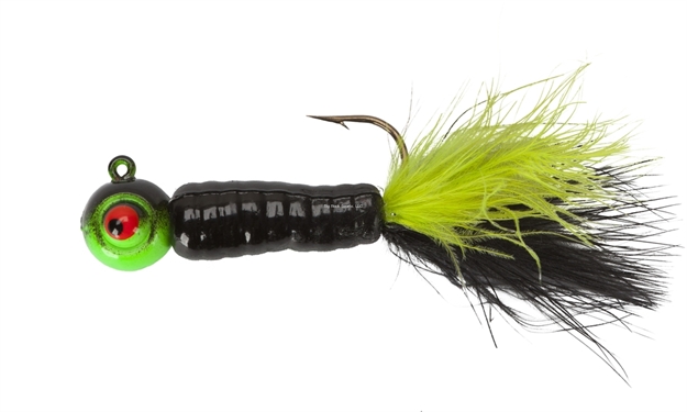Picture of Lindy Fuzz-E-Grub Jig, 2", 1/4 Oz, Black Chartreuse, 2/Pack