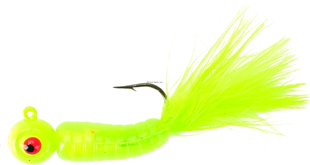 Picture of Lindy Fuzz-E-Grub Jig, 2", 1/4 Oz, Hot Yellow,2/Pack