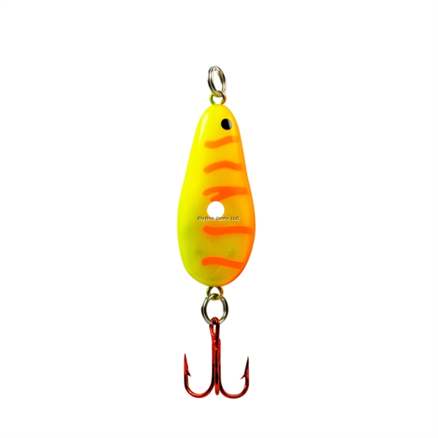 Picture of Lindy Glow Spoon 1/8Oz Red Fire Tiger Includes Glow Sticks
