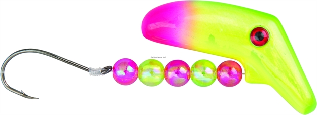 Picture of Lindy Lil' Guy Fishing Rig, 2", W/36" 14 LB Fluorocarbon Leader, Aunt Creepy, Floating