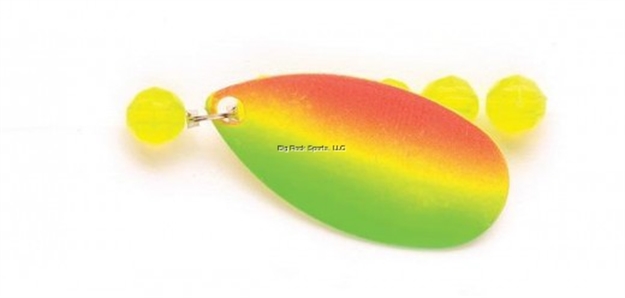 Picture of Lindy Old Guide's Secret 2 Hook Drift Rig, 36" Legnth, #4 & #6 Gold Hooks, #4 Indiana Blade, 6Mm Beads, Firetiger