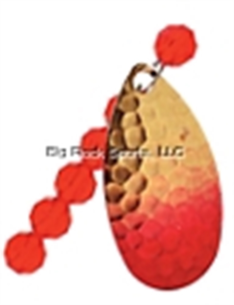 Picture of Lindy Old Guide's Secret 2 Hook Drift Rig, 36" Legnth, #4 & #6 Gold Hooks, #4 Indiana Blade, 6Mm Beads, Hammered Brass/Flame