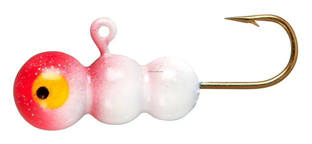 Picture of Lindy Tungsten Ice Worm, Red Glow, #8 Hook