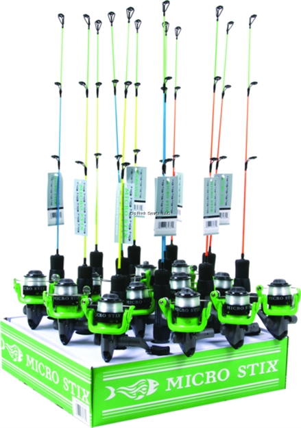 Picture of Liquid Stix Micro Stix Spinning Combo 2' Med Pre-Spooled W/Mono Incl Dsply