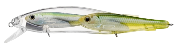 Picture of Livetarget Baitball Emerald Shiner Jerkbait, 4 1/2", 5/8 Oz, Pearl & Bright Green, Suspending