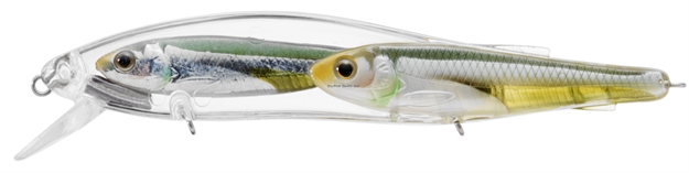 Picture of Livetarget Baitball Emerald Shiner Jerkbait, 4 1/2", 5/8 Oz, Pearl & Olive, Suspending