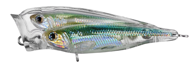 Picture of Livetarget Baitball Glass Minnow Popper, 2 1/2", #6 Hooks, 1/4 Oz, Silver/Green, Floating