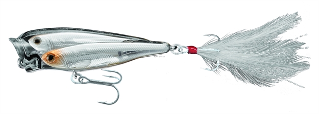 Picture of Livetarget Baitball Glass Minnow Popper, 3", #4 Hooks, 3/8 Oz, Pearl/Natural , Floating