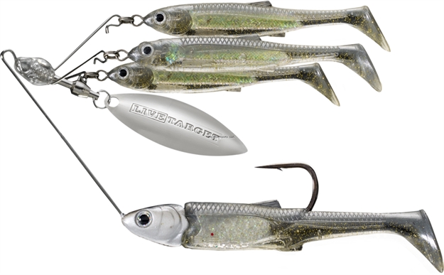 Picture of Livetarget Baitball Spinner Rig, Large, 5/0 Hook, 1/2 Oz, Crystal Mylar