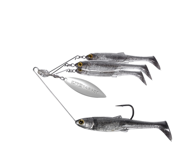 Picture of Livetarget Baitball Spinner Rig, Medium, 4/0 Hook, 1/2 Oz, Smoke/Silver