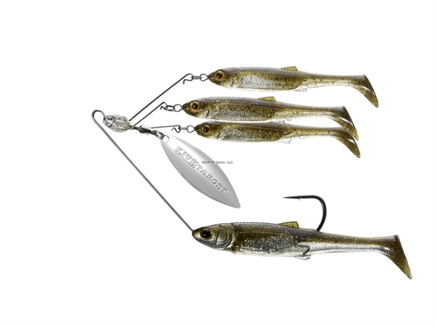 Picture of Livetarget Baitball Spinner Rig, Medium, 4/0 Hook, 3/8 Oz, Green Pumpkinseed/Silver