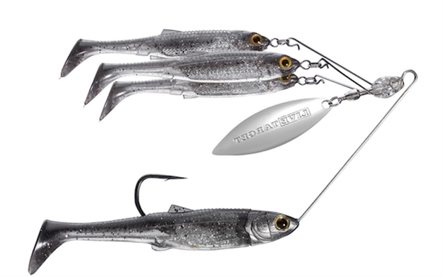 Picture of Livetarget Baitball Spinner Rig, Medium, 4/0 Hook, 3/8 Oz, Smoke/Silver