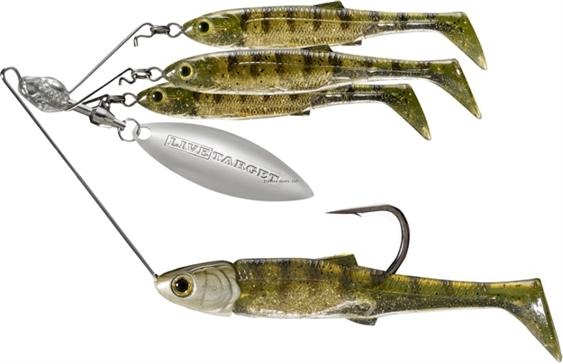 Picture of Livetarget Baitball Spinner Rig, Small, 3/0 Hook, 1/4 Oz, Gold Perch