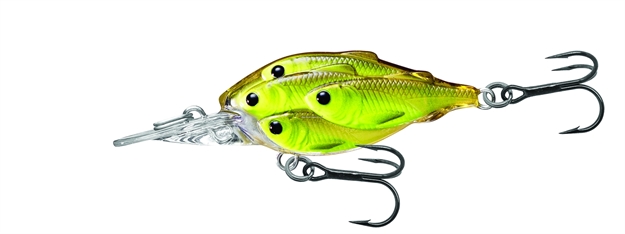 Picture of Livetarget Baitball Yearling Crankbait, 1 3/4", #6,#8 Hooks, 1/4 Oz, Chartreuse/Black, Floating