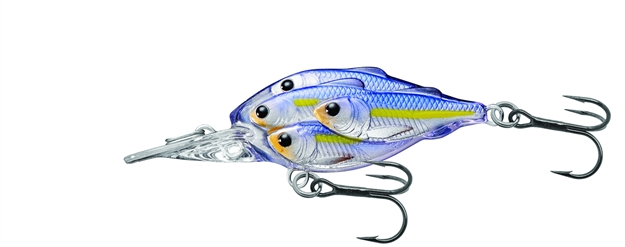 Picture of Livetarget Baitball Yearling Crankbait, 1 3/4", #6,#8 Hooks, 1/4 Oz, Pearl/Violet Shad, Floating